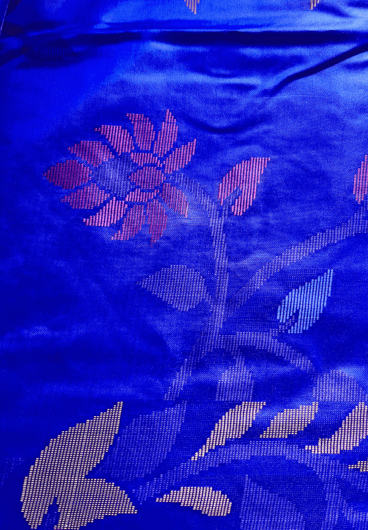 Royal Blue Rajshahi saree