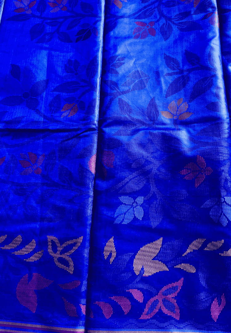 Royal Blue Rajshahi saree