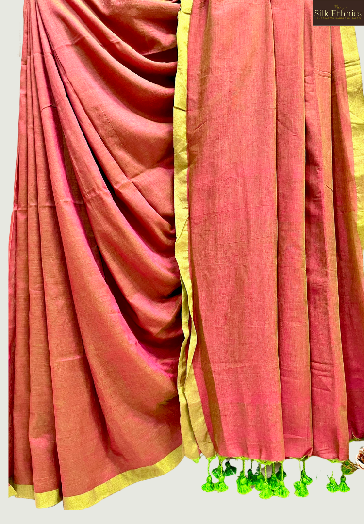 Onion Pink Pure Handloom saree