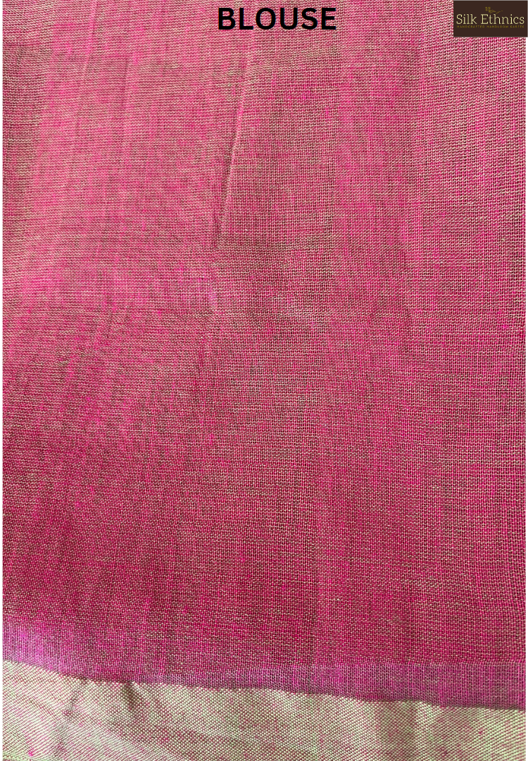 Onion Pink Pure Handloom saree