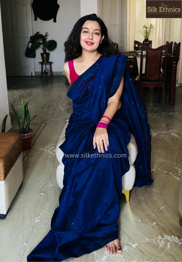 Royal Blue Pure Handloom saree