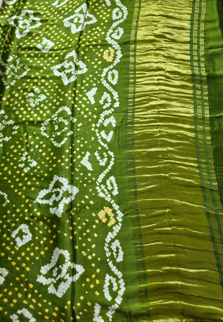 Pear green Tanvi modal silk Bandhej saree