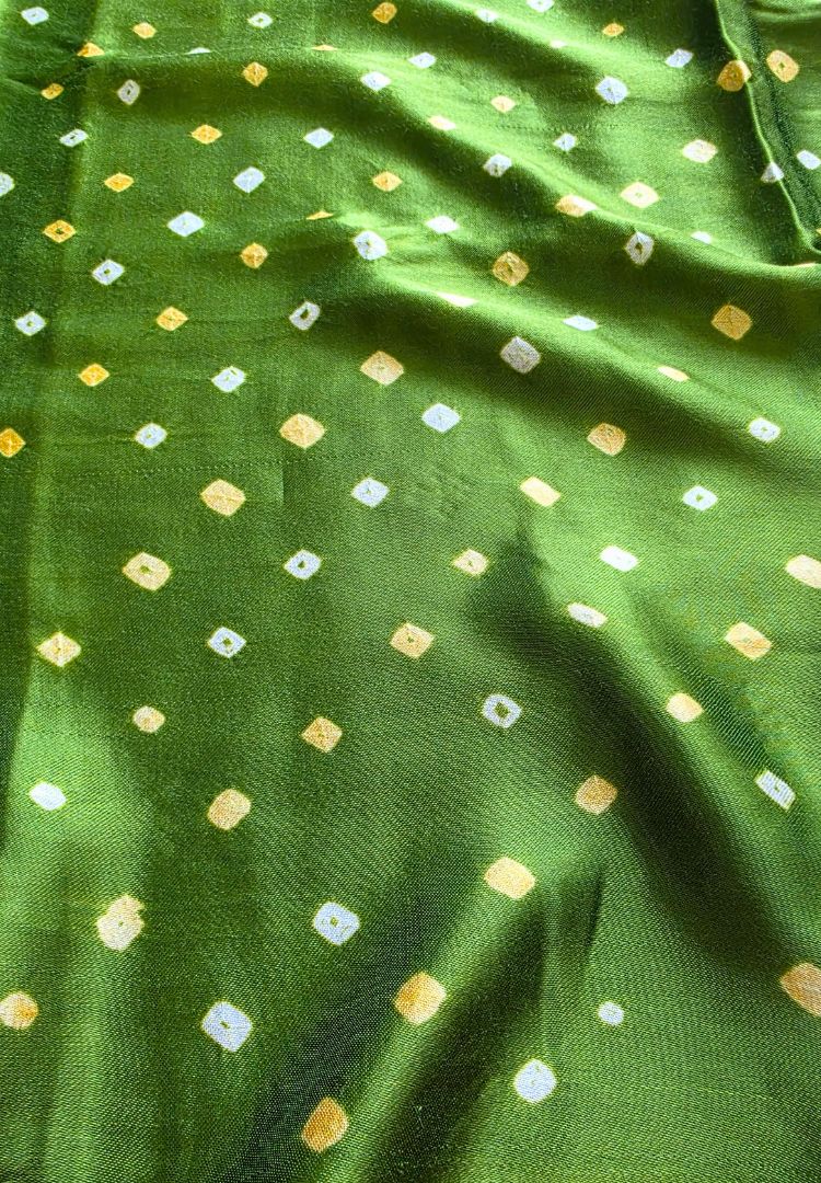 Pear green Tanvi modal silk Bandhej saree