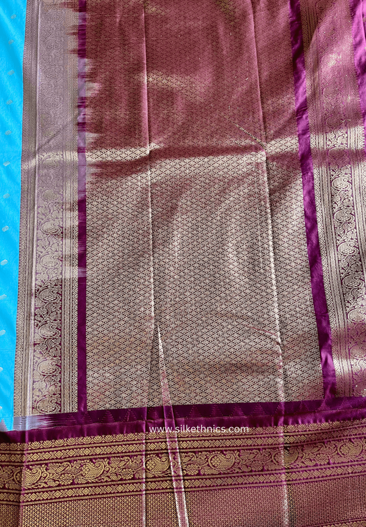 Gadwal Grace Blue Radiance silk saree