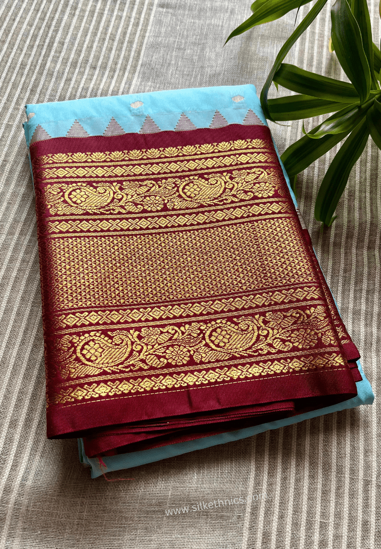 Gadwal Grace Blue Radiance silk saree