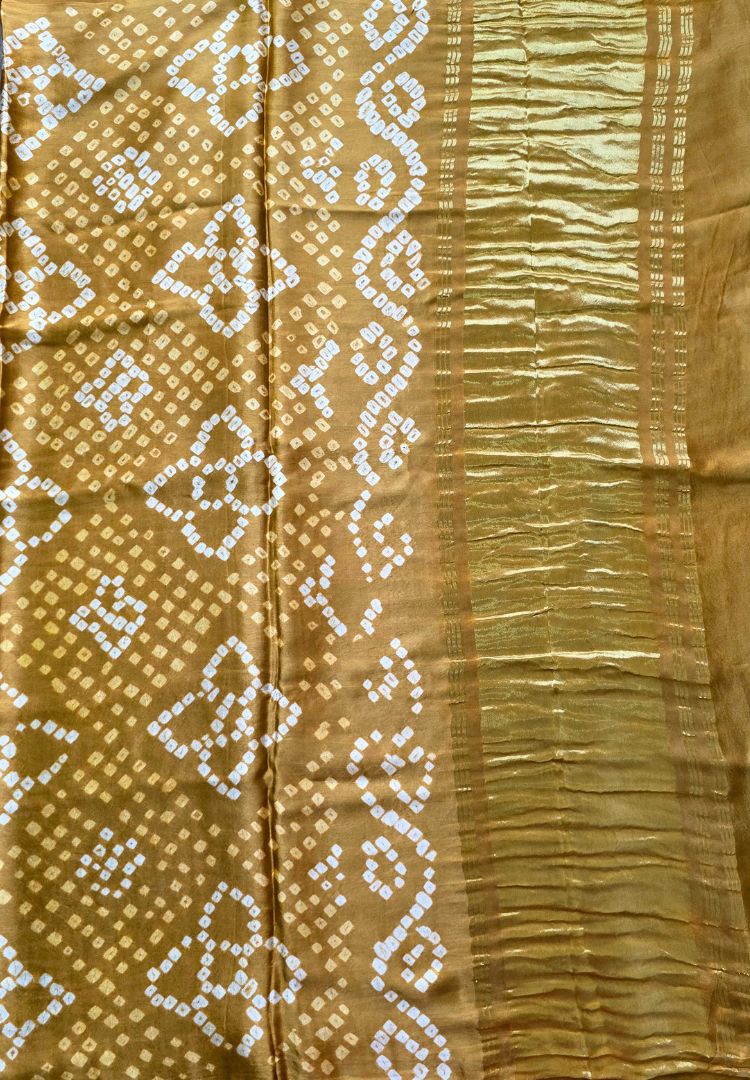 Mustard Yellow Tanvi modal silk Bandhej saree
