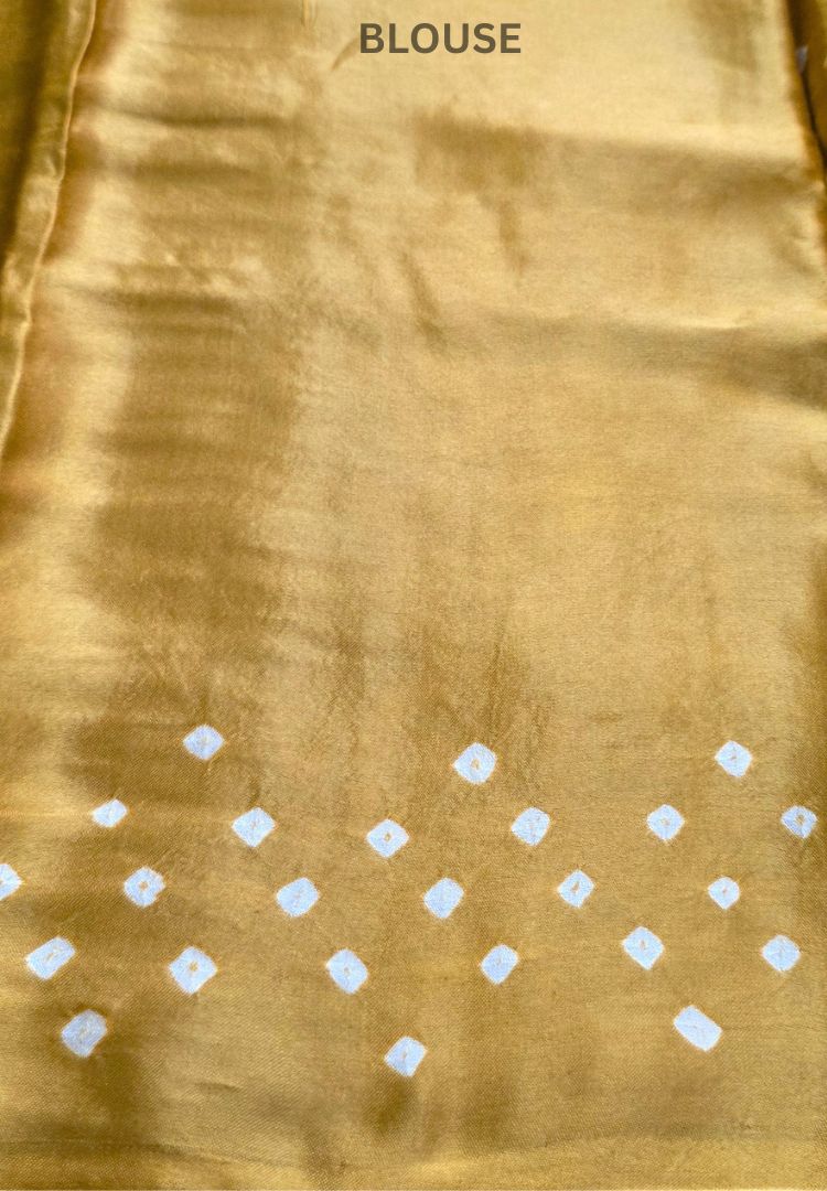 Mustard Yellow Tanvi modal silk Bandhej saree