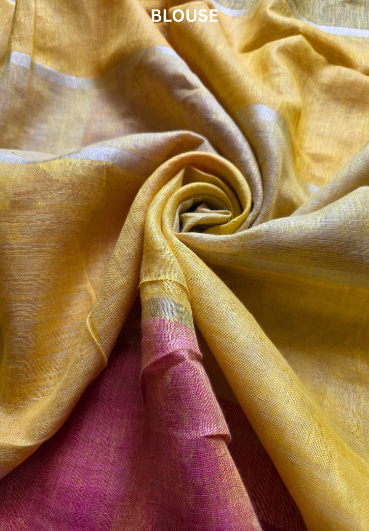 Pastel Petals Varnika linen handloom saree, photo 11 of 11