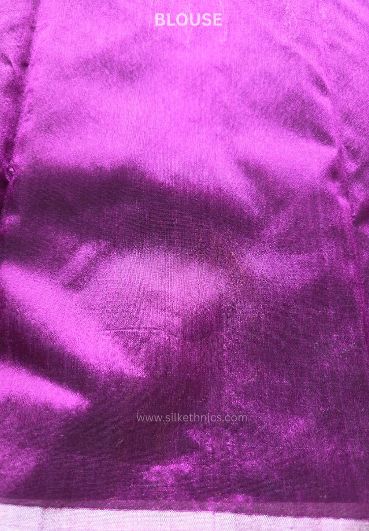 Fuchsia PInk pure handloom Chanderi silk saree