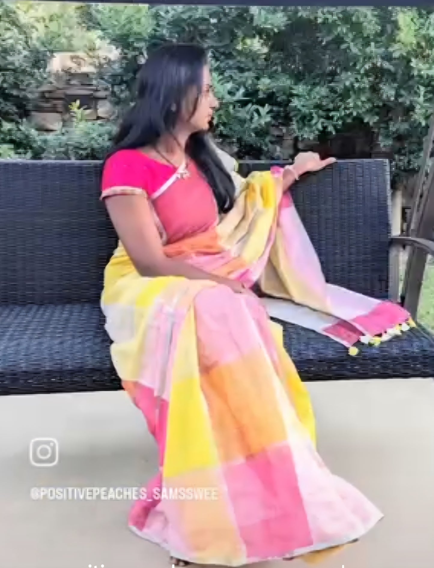 Pastel Petals Varnika linen handloom saree