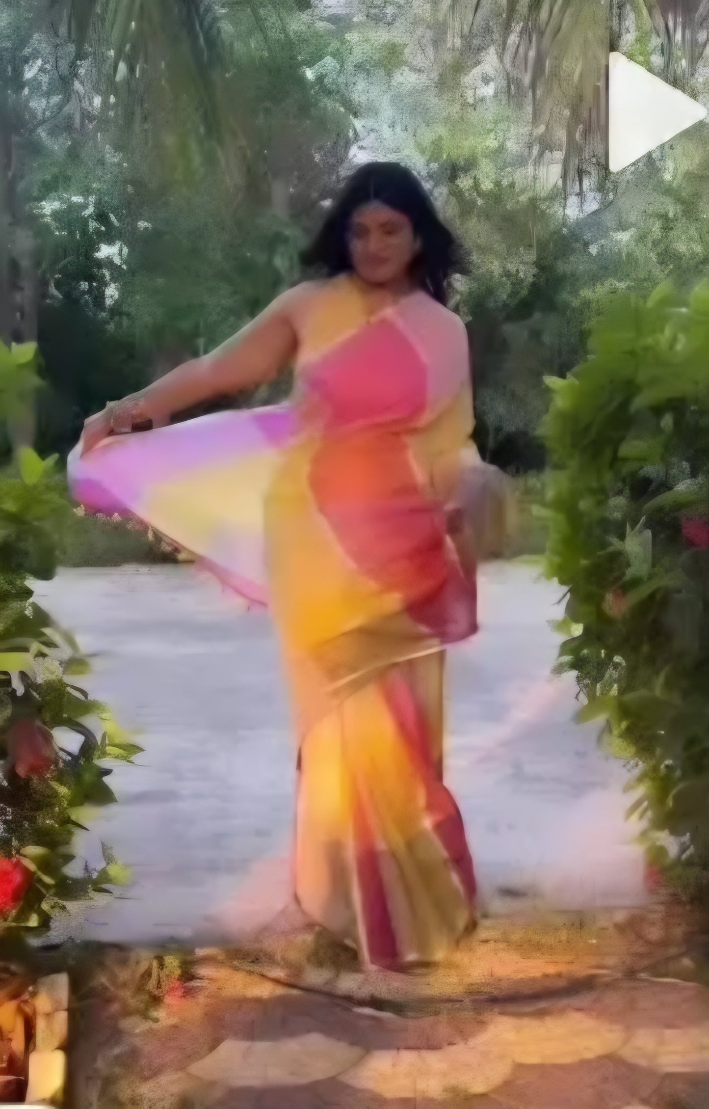 Pastel Petals Varnika linen handloom saree