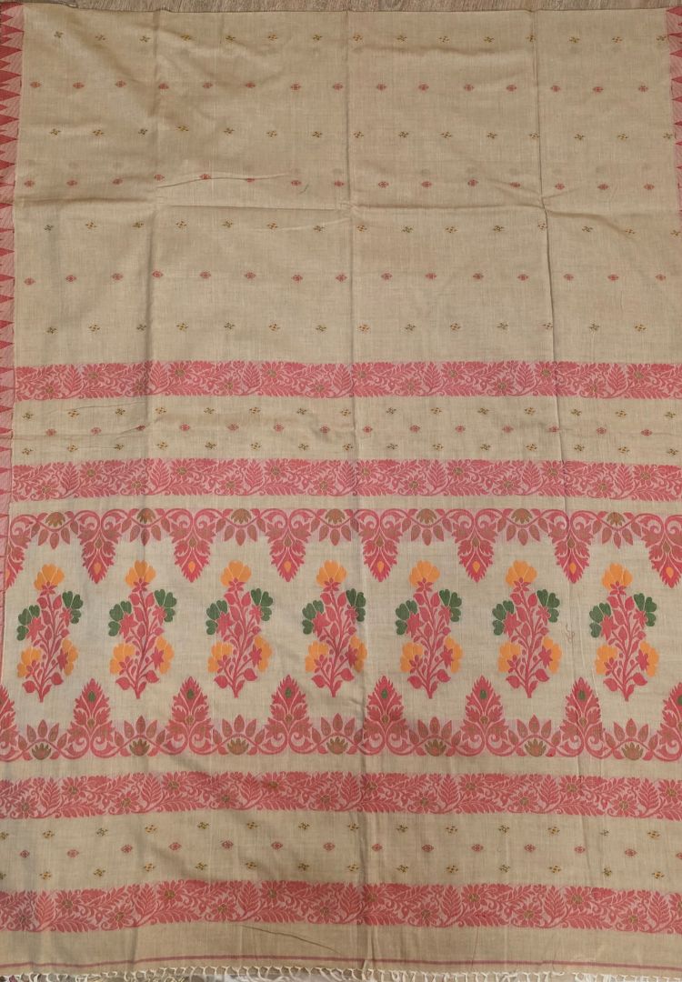 Royal Red Traditional Tangail Bengal Handweaving saree