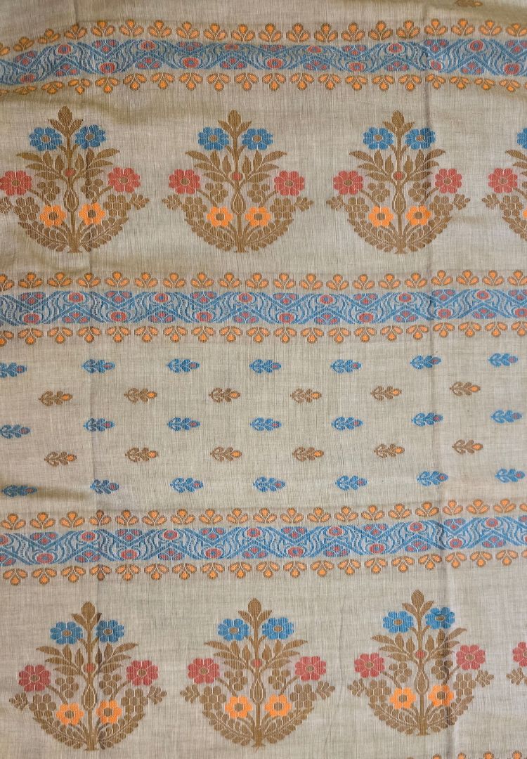 Olive Green Traditional Tangail Bengal Handweaving saree