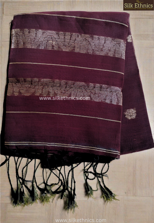 Rich wine Aarti linen saree