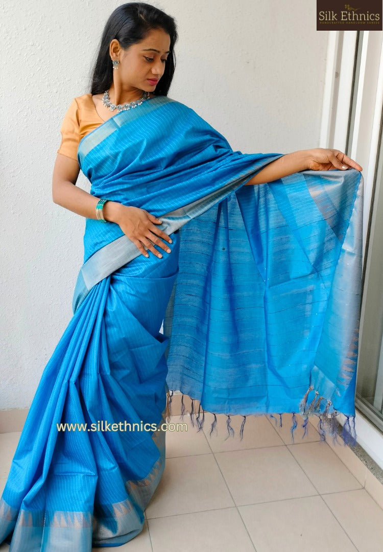 Neela Amber Raw silk saree