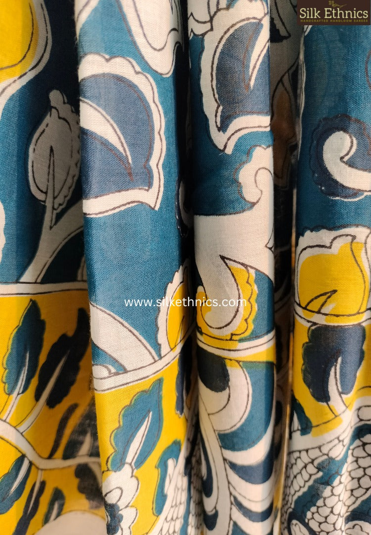 Hand blockprinted Falguni mulcotton saree