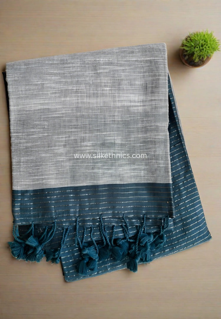 Steel gray Anagha handloom saree