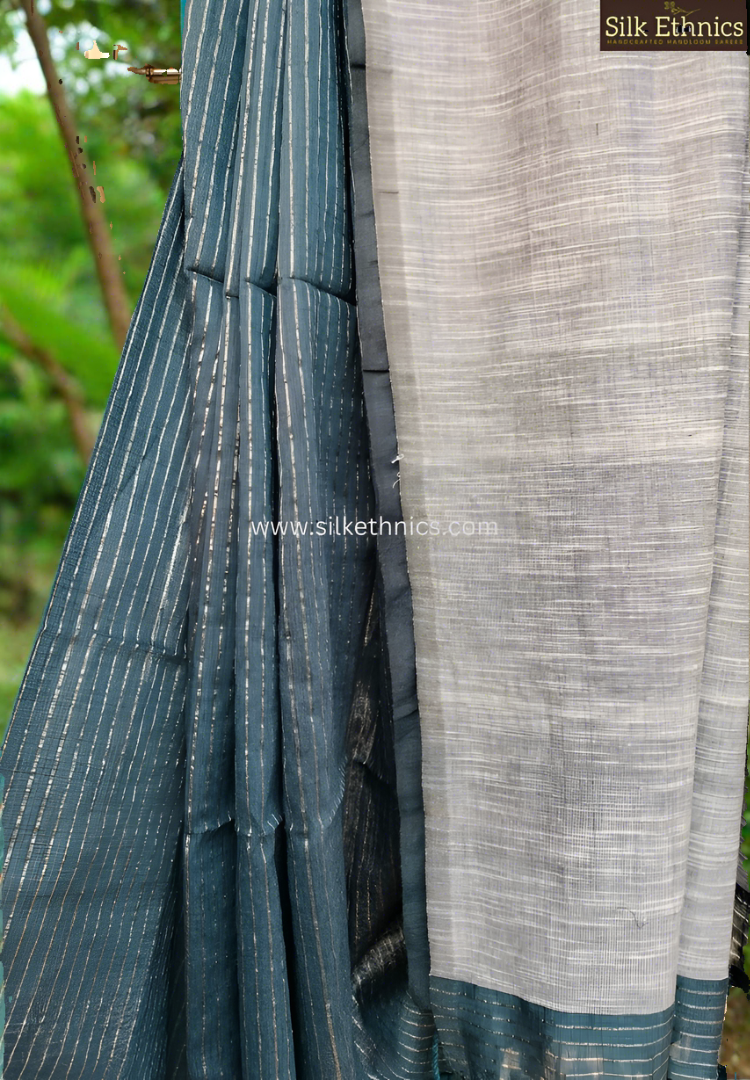 Steel gray Anagha handloom saree