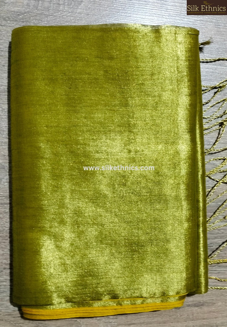 Golden green Raga tissue saree