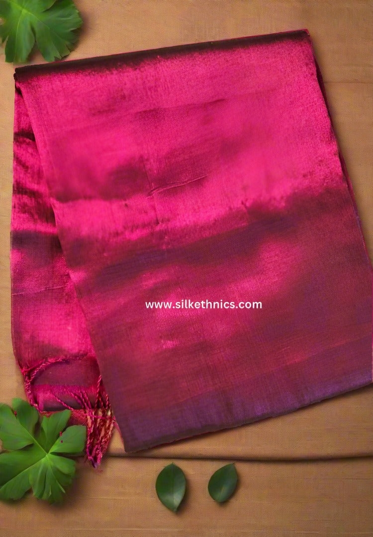 Radiant Raspberry Raga tissue saree