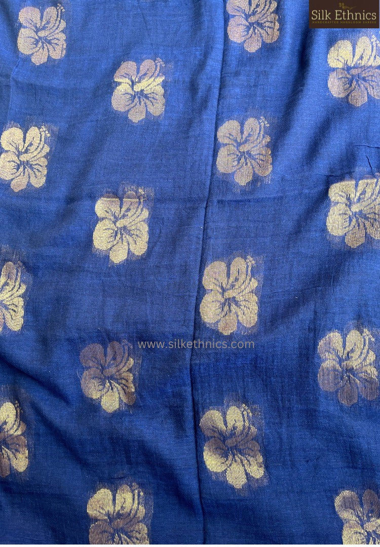 Egyptian blue Japa mulcotton saree