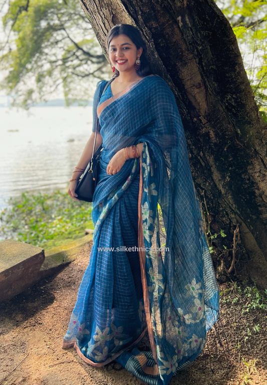 Royal blue Aalia saree