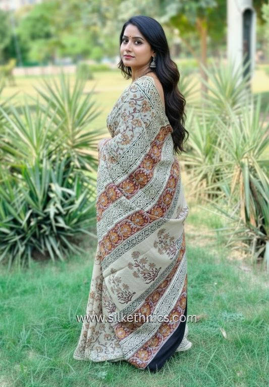 Honey beige Mahati mulcotton saree