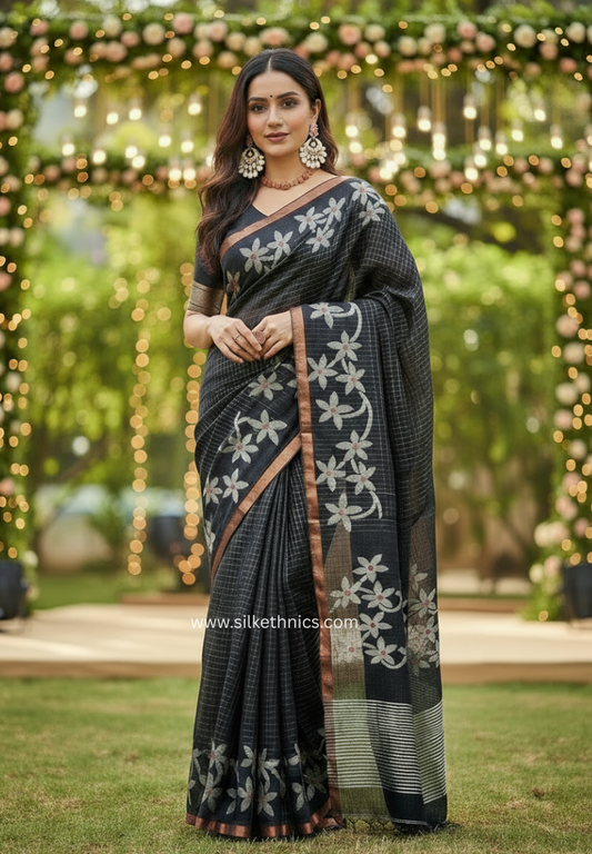 Majestic black Aalia saree