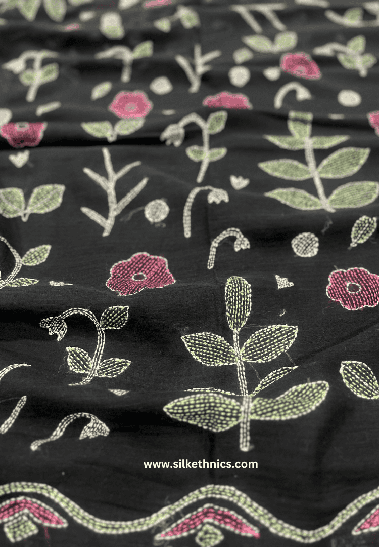 Black embroidered Rangreet saree