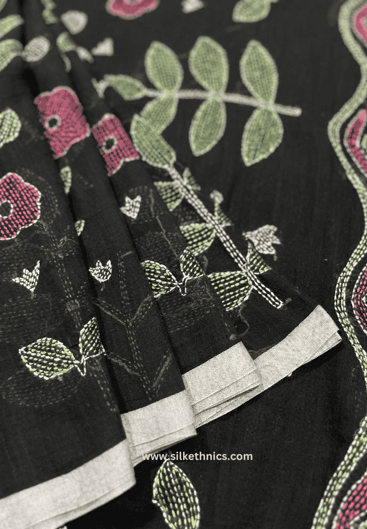 Black embroidered Rangreet saree
