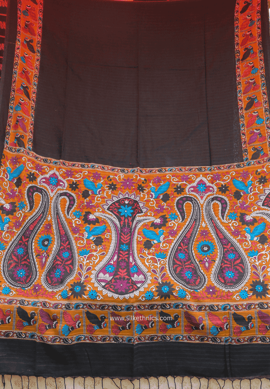 Black mulmul Chitrarekha saree