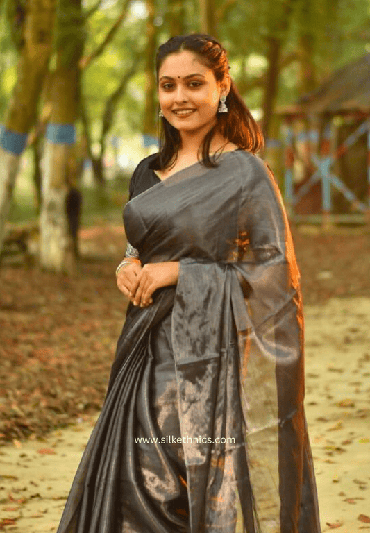 Slate Grey Raga tissue saree