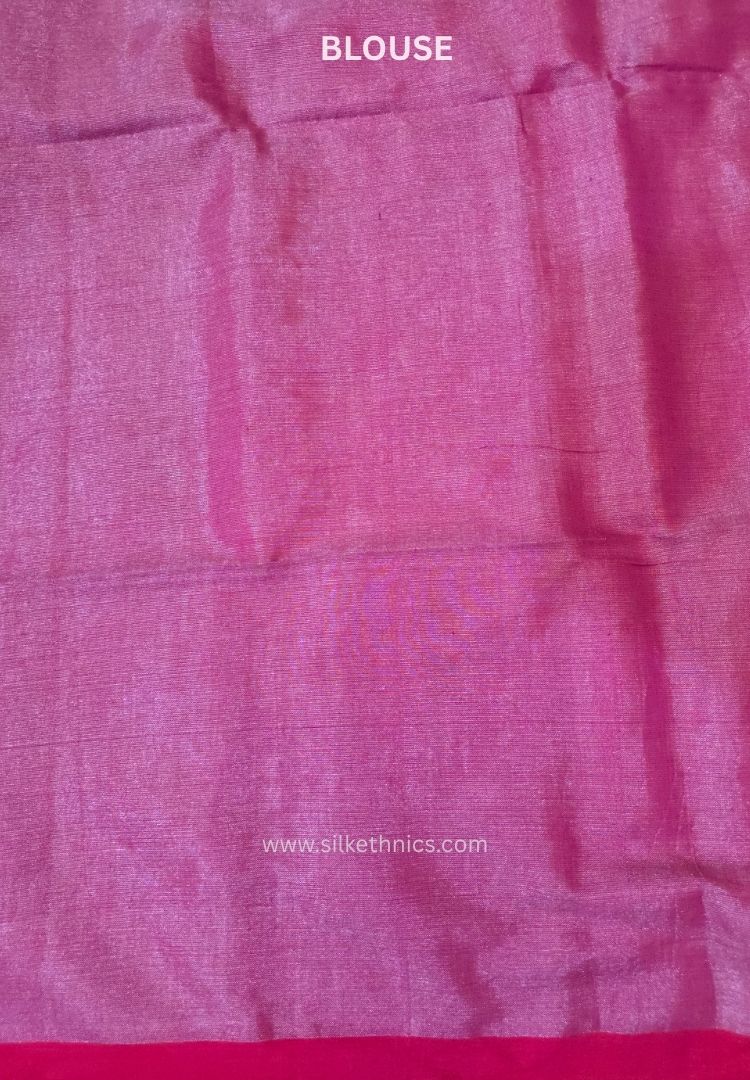 Royal Blue and Pink Raaga handloom tissue saree - Induneela