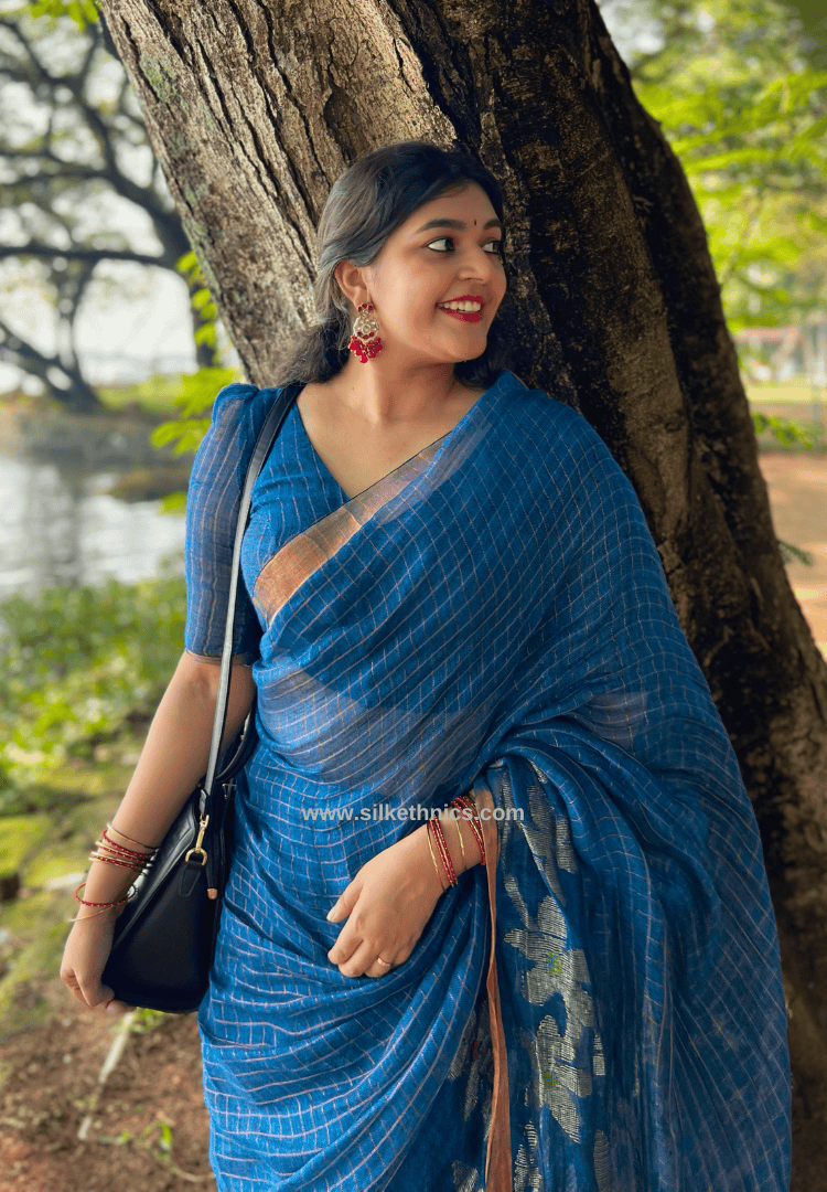 Royal blue Aalia saree