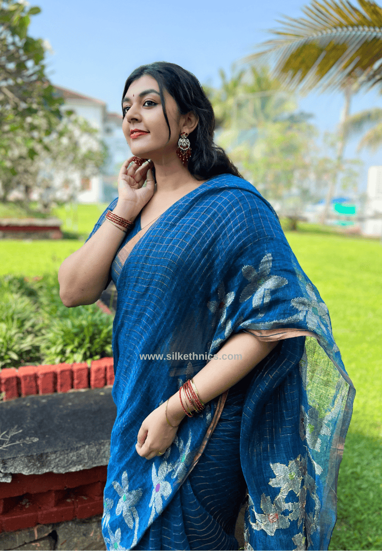 Royal blue Aalia saree