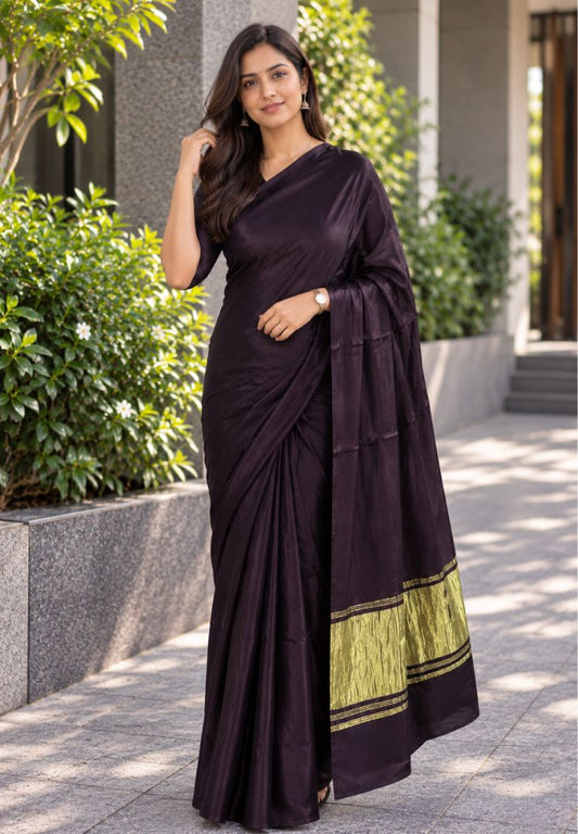 Grapevine Tanvi plain modal silk saree