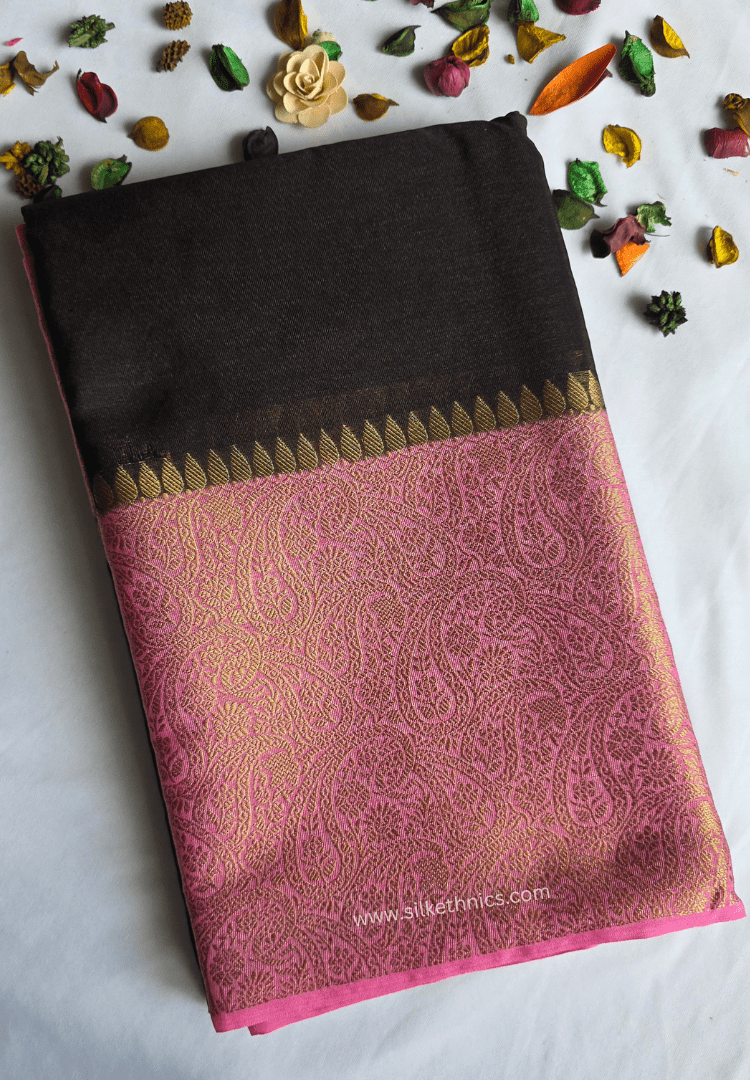 Coffeee Brown Banarasi Warm Silk Zari Weaving saree