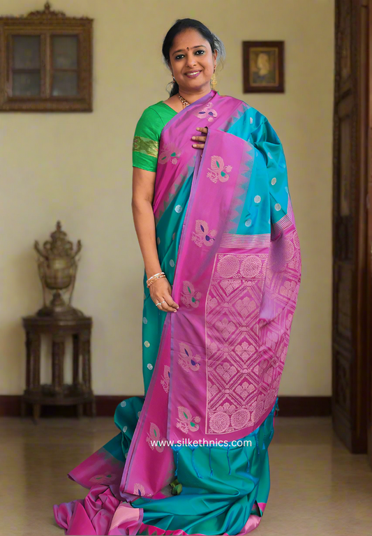 Rama green Madhuram soft silk saree