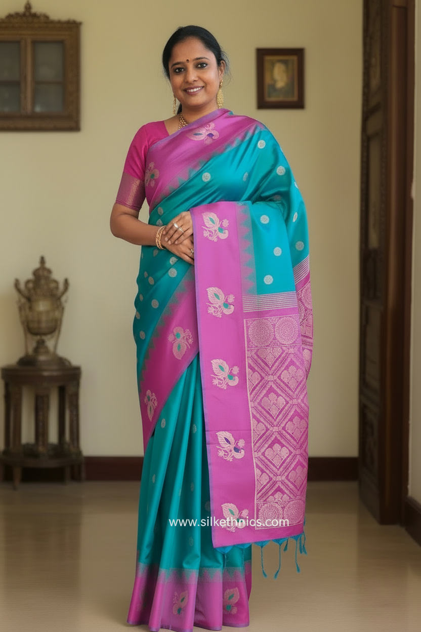 Rama green Coimbatore soft silk saree