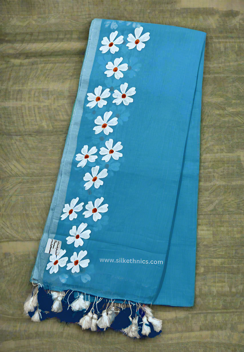 Electric Blue Swetha mulcotton saree