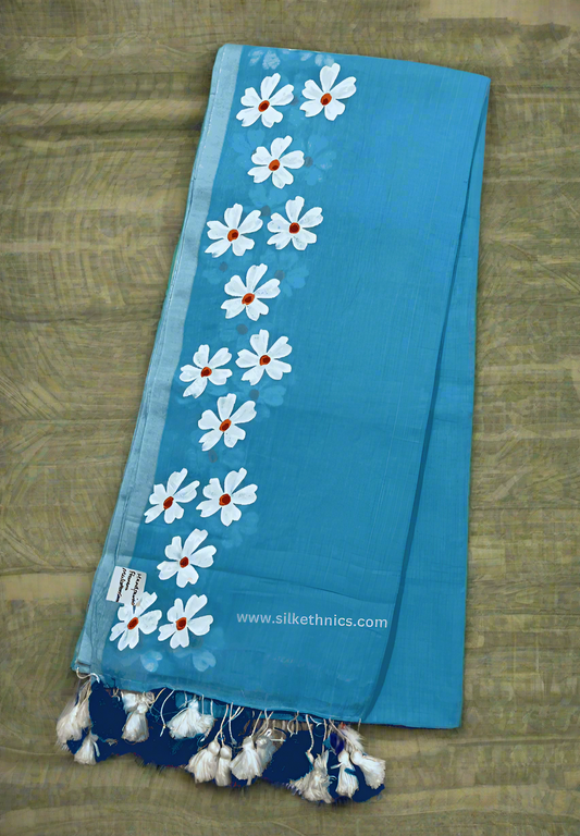 Electric Blue Swetha mulcotton saree