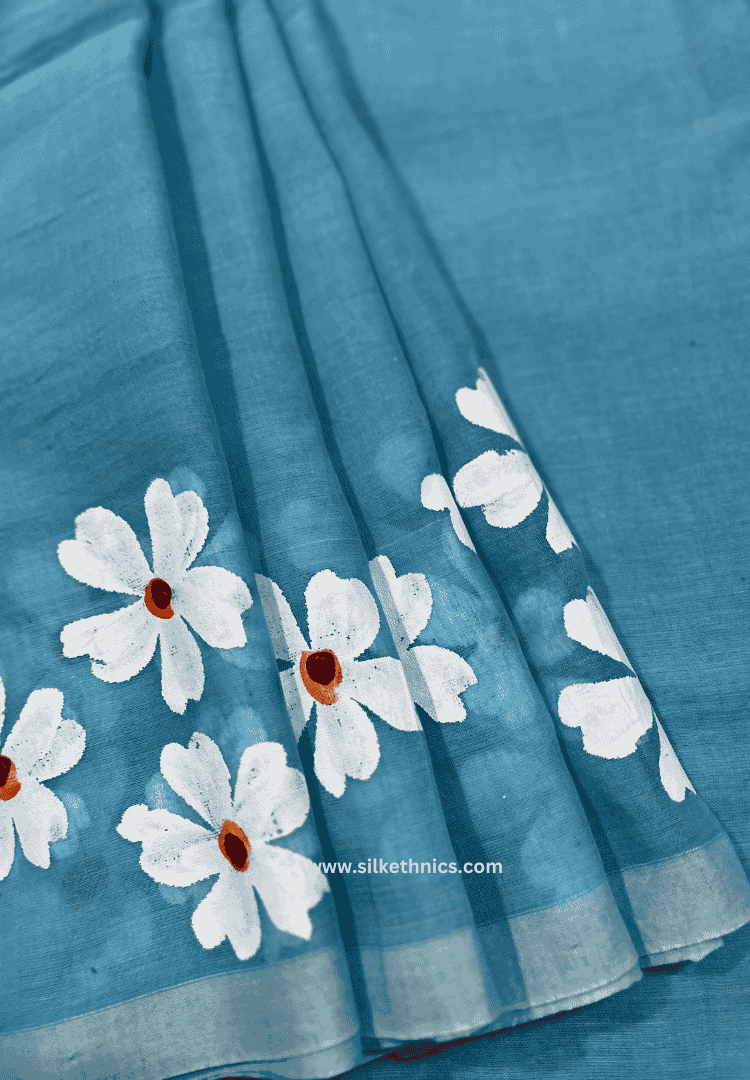 Electric Blue Swetha mulcotton saree
