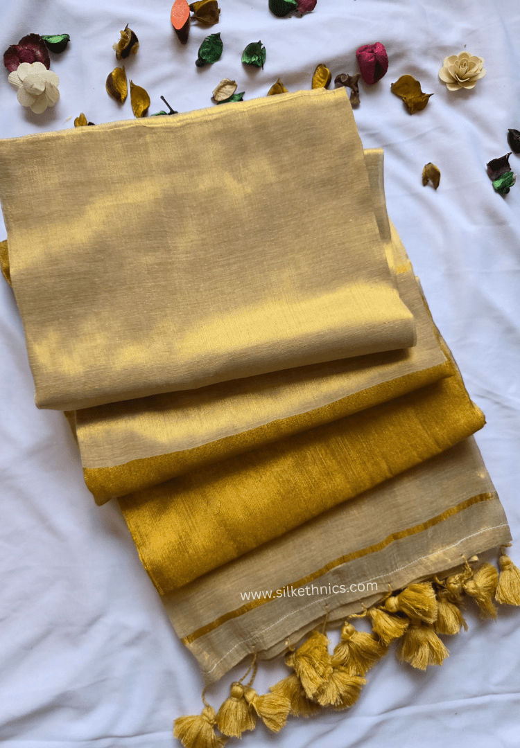 Golden grace Raga tissue saree