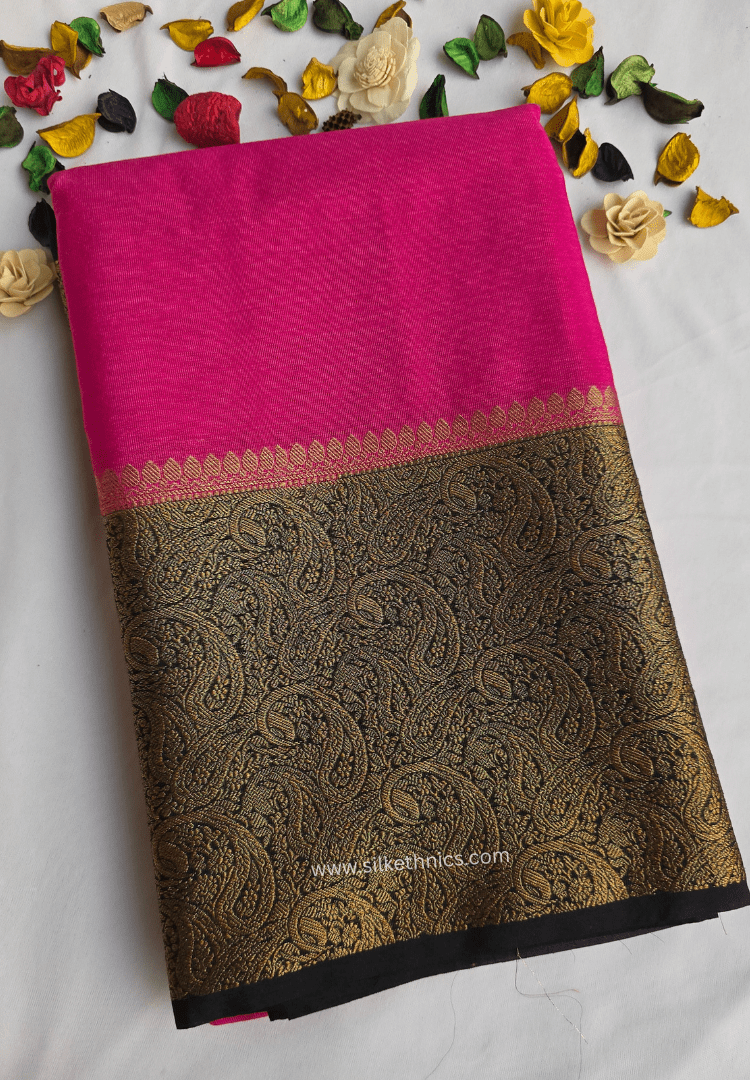 Hot Pink Banarasi Warm Silk Zari Weaving saree