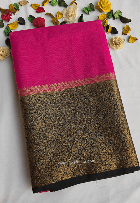 Hot Pink Banarasi Warm Silk Zari Weaving saree