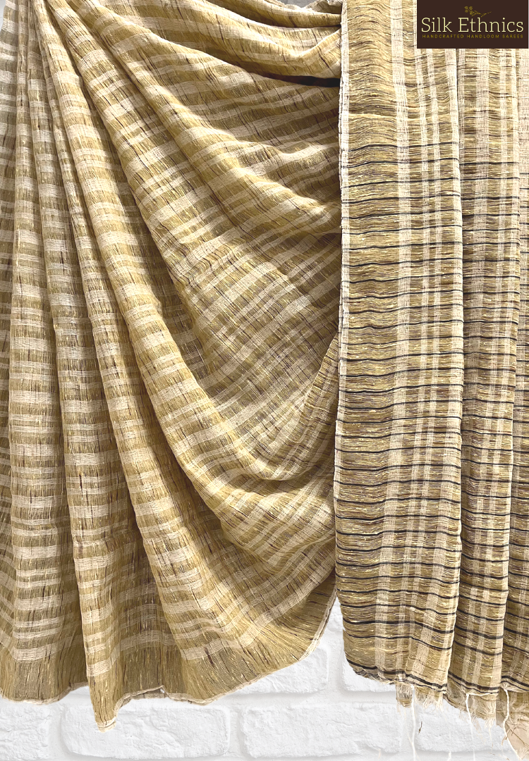 Beige Ketiya Gicha Handloom saree