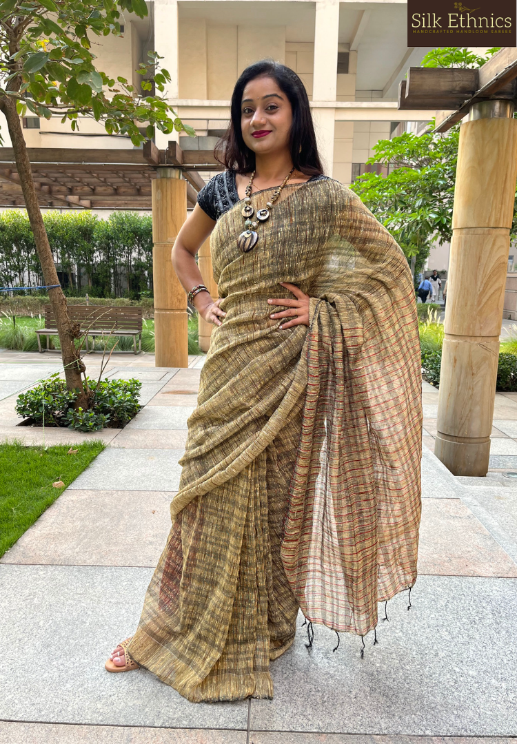 Gold ketiya gicha handloom saree