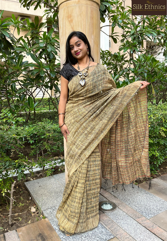 Gold ketiya gicha handloom saree