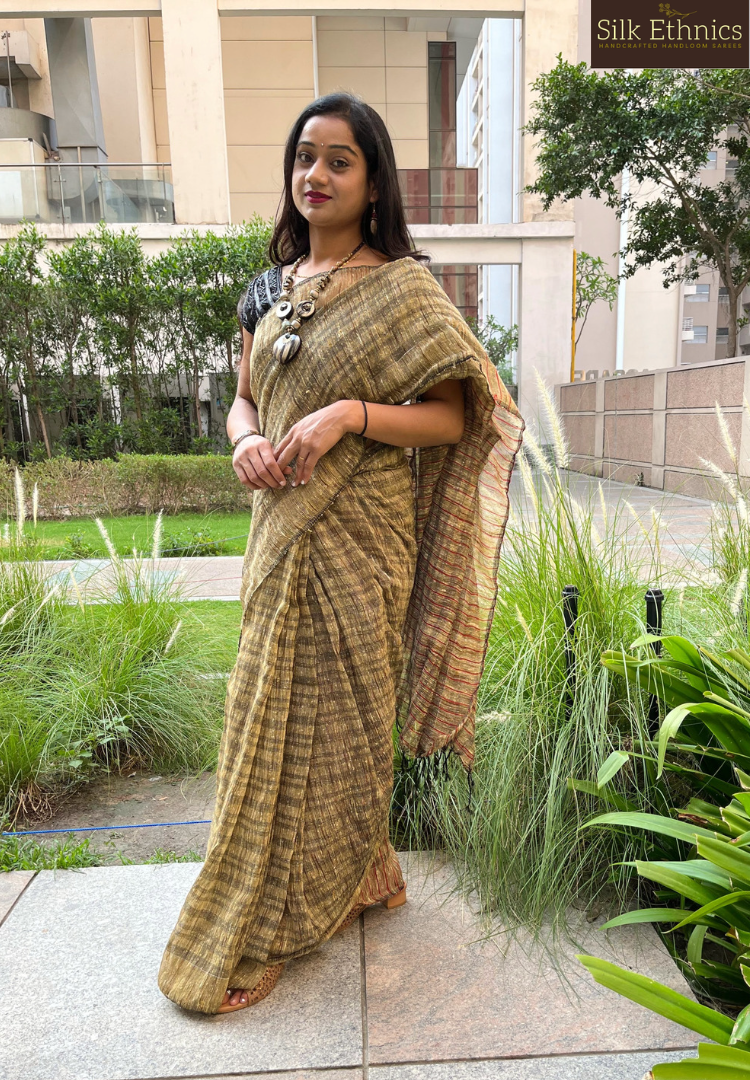 Gold ketiya gicha handloom saree