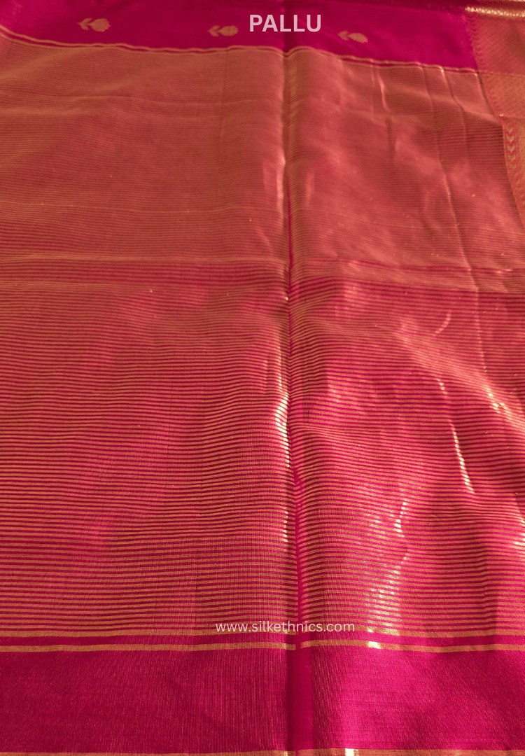 Ruby Red Maheshwari Pure Handloom Silk saree